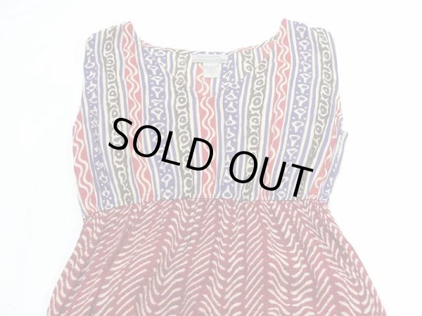 画像7: WORLD MARKET エスニック バティック 柄 ノースリーブ レーヨン ワンピース ドレス (7)