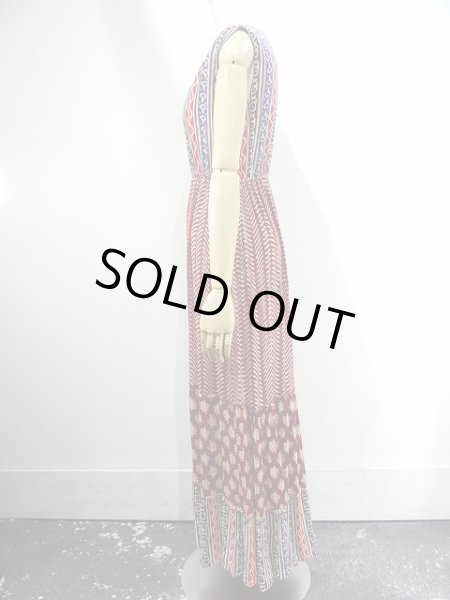 画像3: WORLD MARKET エスニック バティック 柄 ノースリーブ レーヨン ワンピース ドレス (3)