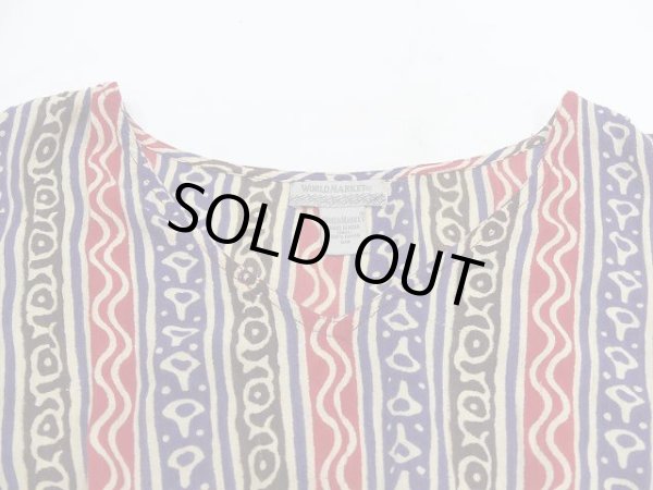 画像6: WORLD MARKET エスニック バティック 柄 ノースリーブ レーヨン ワンピース ドレス (6)