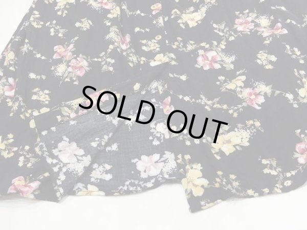 画像8: USA製 アメリカ 90s CALIFORNIA KURUSH バイカラー 切り替え 花柄 前開き デニム ワンピース ドレス (8)