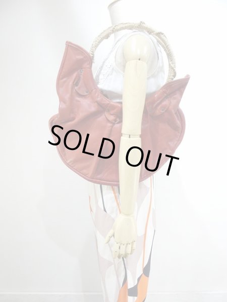 画像4: 60s ビンテージ ヘンプ 紐 ハンドル レザー クラフト ショルダー ハンド バッグ (4)