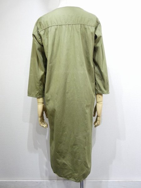 画像3: 60s ビンテージ UNKNOWN オーバーダイ 後染め スリーピング シャツ ロング シャツ (3)