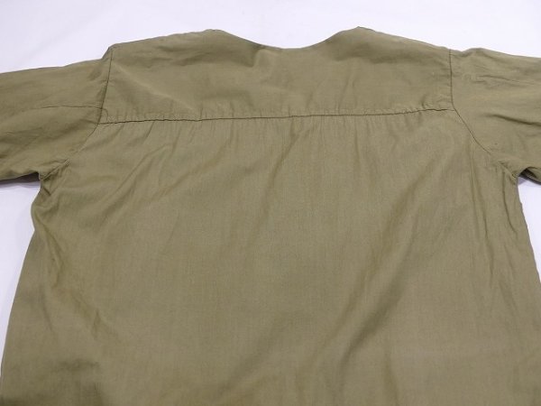 画像10: 60s ビンテージ UNKNOWN オーバーダイ 後染め スリーピング シャツ ロング シャツ (10)