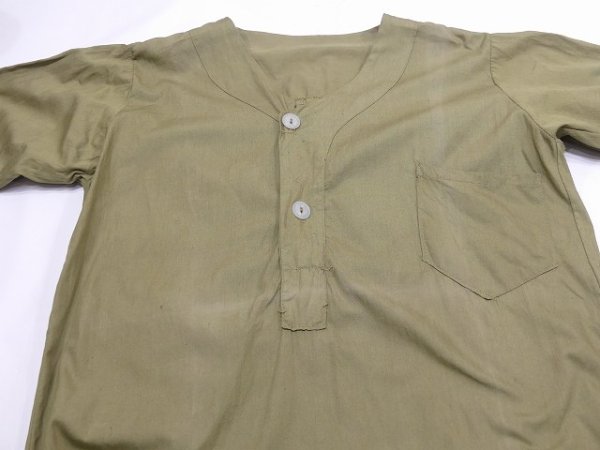 画像5: 60s ビンテージ UNKNOWN オーバーダイ 後染め スリーピング シャツ ロング シャツ (5)