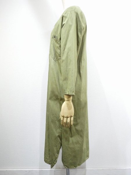 画像2: 60s ビンテージ UNKNOWN オーバーダイ 後染め スリーピング シャツ ロング シャツ (2)