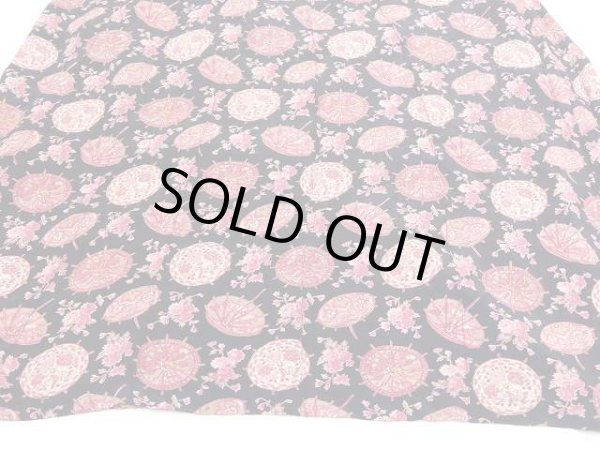 画像9: ビンテージ April Cornell オリエンタル 花柄 アンブレラ 傘模様 ピンタック マキシ ロング ワンピース ドレス (9)