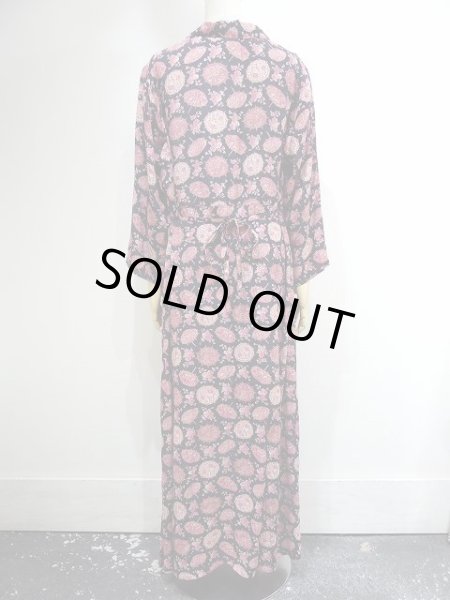 画像4: ビンテージ April Cornell オリエンタル 花柄 アンブレラ 傘模様 ピンタック マキシ ロング ワンピース ドレス (4)