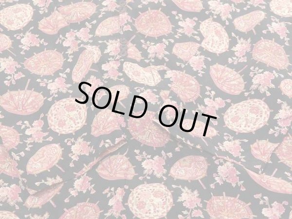 画像8: ビンテージ April Cornell オリエンタル 花柄 アンブレラ 傘模様 ピンタック マキシ ロング ワンピース ドレス (8)