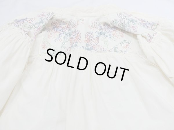 画像10: 60s 70s ビンテージ マオカラー メキシカン刺繍 スモック ブラウス (10)