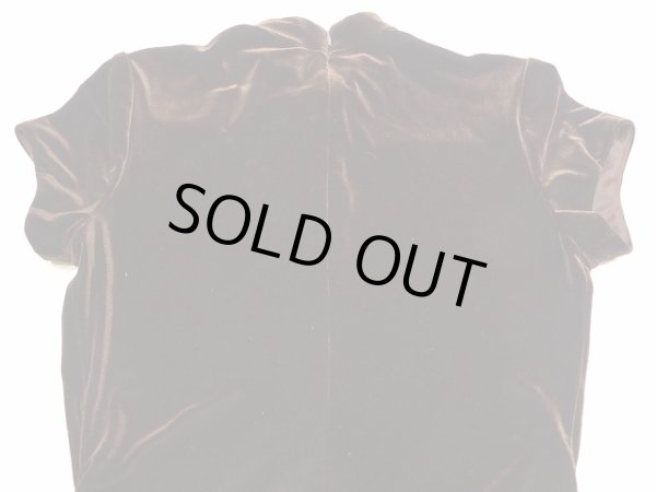 画像11: 90s RHAPSODY ダークブラウン ベロア チャイナ ドレス ワンピース (11)