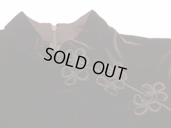 画像6: 90s RHAPSODY ダークブラウン ベロア チャイナ ドレス ワンピース (6)