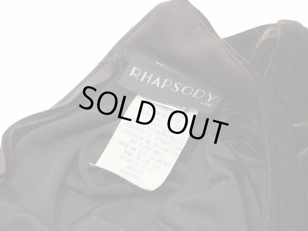 画像9: 90s RHAPSODY ダークブラウン ベロア チャイナ ドレス ワンピース (9)