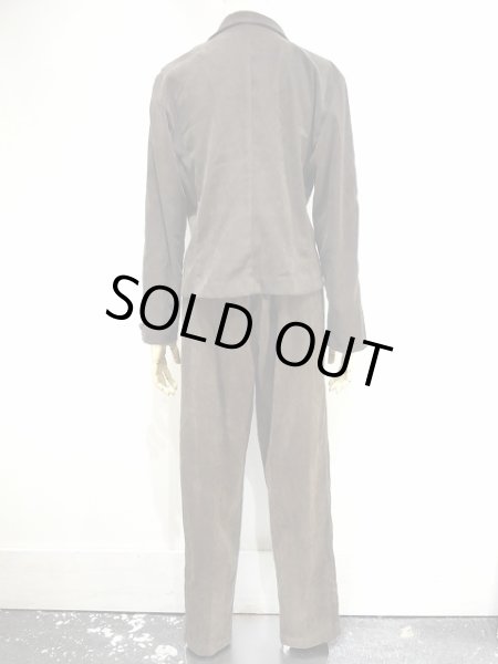 画像4: 80s 90s perceptions フェイク スエード ナポレオン ジャケット テーパードパンツ スーツ セット アップ (4)