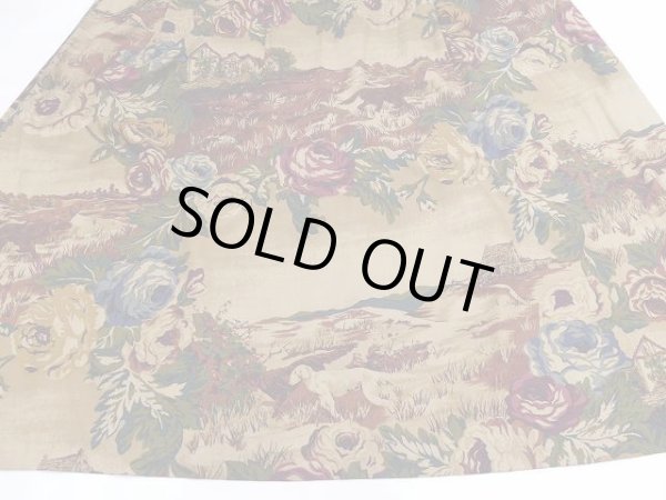 画像7: アメリカ製 90s BUSH WACKER 花柄 風景柄 レーヨン フレア スカート (7)