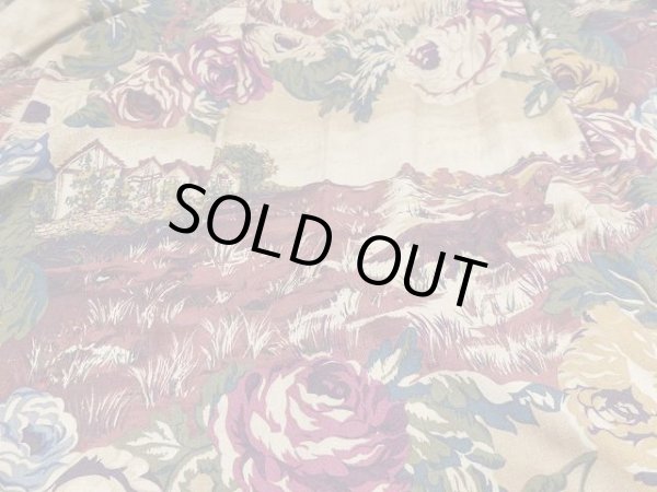 画像9: アメリカ製 90s BUSH WACKER 花柄 風景柄 レーヨン フレア スカート (9)