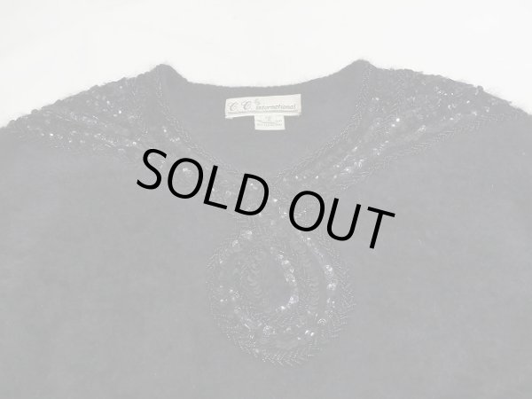 画像5: 80s F.F. international スパンコール ビーズ ドルマンスリーブ アンゴラ ニット セーター (5)