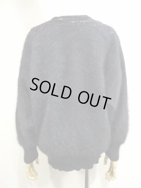 画像3: 80s F.F. international スパンコール ビーズ ドルマンスリーブ アンゴラ ニット セーター (3)