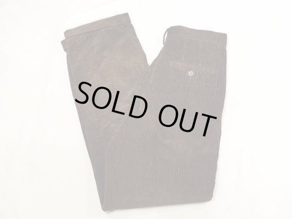 画像4:  90s Eddie Bauer 太畝 ブラウン コーデュロイ タック テーパード  パンツ  (4)