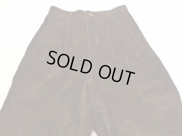 画像5:  90s Eddie Bauer 太畝 ブラウン コーデュロイ タック テーパード  パンツ  (5)