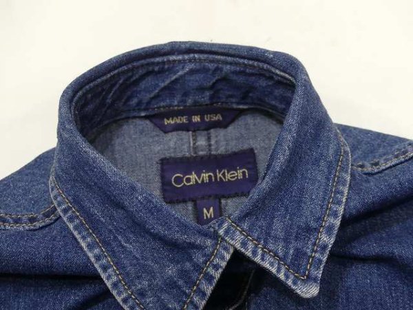 画像6: USA製 90s CK Calvin Klein カルバン クライン デニム 前開き シャツ ワンピース (6)