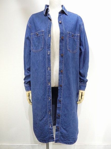画像5: USA製 90s CK Calvin Klein カルバン クライン デニム 前開き シャツ ワンピース (5)