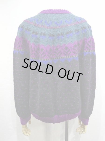 画像3: 90s Nornadic Tranders エスニック 模様 ノルディック セーター カーディガン カーデ  (3)