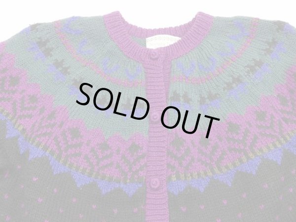 画像5: 90s Nornadic Tranders エスニック 模様 ノルディック セーター カーディガン カーデ  (5)