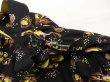 画像7: 50s ビンテージ ボタニカル フルーツ 柄 ブラック コットン フレア スカート (7)