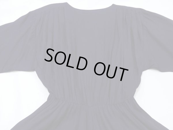 画像11: USA製 90s NINA PICCALINO タック デザイン オフショルダー ロング ワンピース ドレス (11)