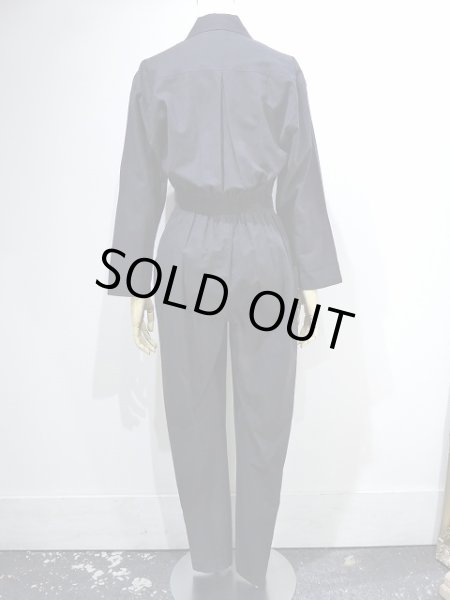 画像4: 90s STYLES TOGO オープンカラー ブラック ジャンプスーツ オールインワン (4)