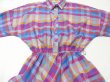 画像5: 80s USA製 American Shirt Dress ブロックチェック ドルマンスリーブ サーキュラー スカート ワンピース シャツ ドレス  (5)