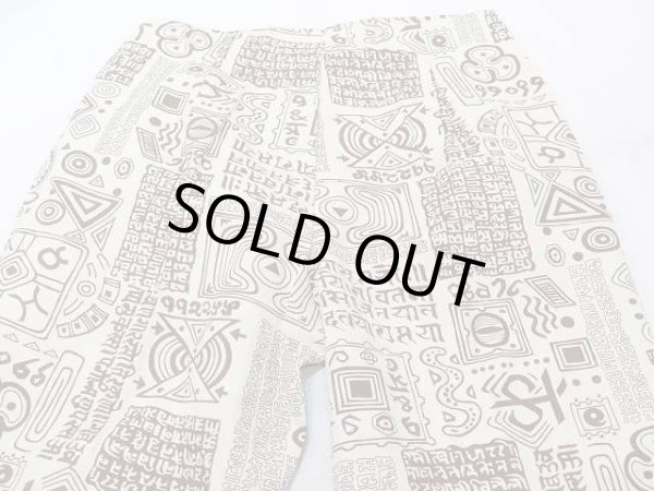 画像9: DEAD STOCK 70s ビンテージ PRESHRUNK 壁画 象形文字 エスニック 民族柄 ヒッピー ウエストヨーク  フレア パンツ  (9)