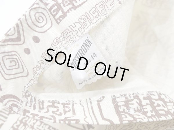 画像6: DEAD STOCK 70s ビンテージ PRESHRUNK 壁画 象形文字 エスニック 民族柄 ヒッピー ウエストヨーク  フレア パンツ  (6)