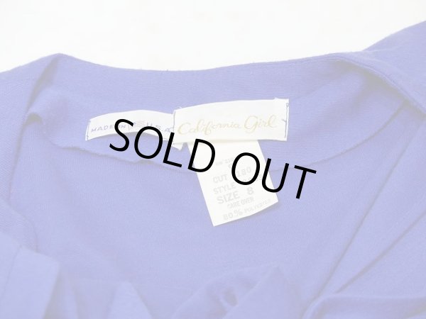 画像7: 80s 90s USA製 made in usa california girl ロイヤルブルー ウール混 カットソー 素材 カシュクール ワンピース ドレス (7)