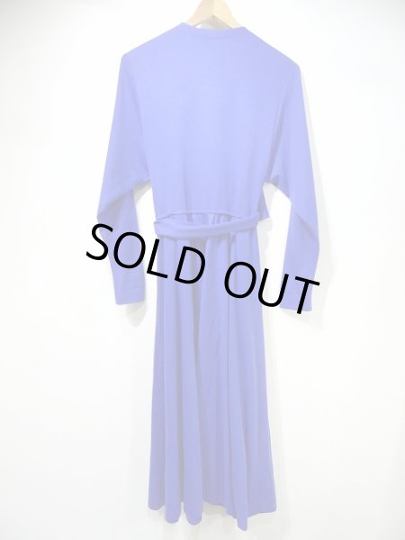 画像3: 80s 90s USA製 made in usa california girl ロイヤルブルー ウール混 カットソー 素材 カシュクール ワンピース ドレス (3)