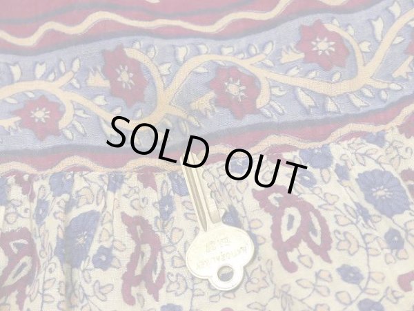 画像15: 70s ビンテージ DENIM JAZZ パキスタン製 インド綿 エスニック ノースリーブ ペーズリー 花 柄 ワンピース ドレス ヒッピー パキ綿  (15)