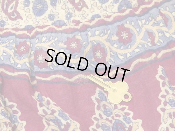 画像11: 70s ビンテージ DENIM JAZZ パキスタン製 インド綿 エスニック ノースリーブ ペーズリー 花 柄 ワンピース ドレス ヒッピー パキ綿  (11)