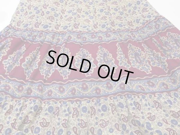 画像12: 70s ビンテージ DENIM JAZZ パキスタン製 インド綿 エスニック ノースリーブ ペーズリー 花 柄 ワンピース ドレス ヒッピー パキ綿  (12)