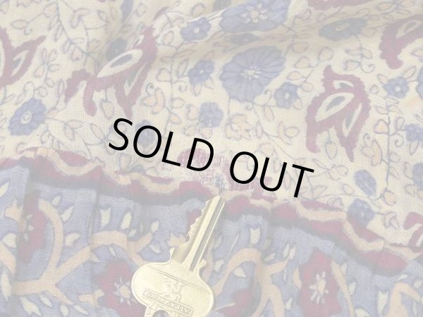 画像20: 70s ビンテージ DENIM JAZZ パキスタン製 インド綿 エスニック ノースリーブ ペーズリー 花 柄 ワンピース ドレス ヒッピー パキ綿  (20)