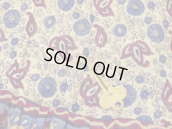 画像10: 70s ビンテージ DENIM JAZZ パキスタン製 インド綿 エスニック ノースリーブ ペーズリー 花 柄 ワンピース ドレス ヒッピー パキ綿  (10)