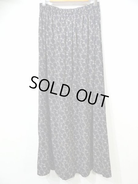 画像2: USA製 80〜90s DRAMATIC Expressions 小花 ドット 柄 ゴムウエスト フレア ロング マキシ スカート シンプル ナチュラル (2)