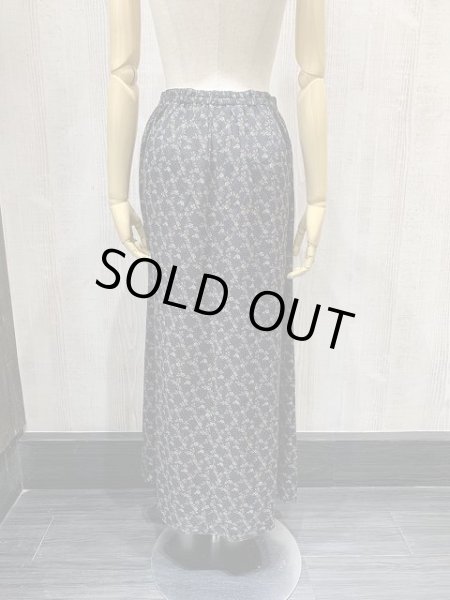 画像5: USA製 80〜90s DRAMATIC Expressions 小花 ドット 柄 ゴムウエスト フレア ロング マキシ スカート シンプル ナチュラル (5)