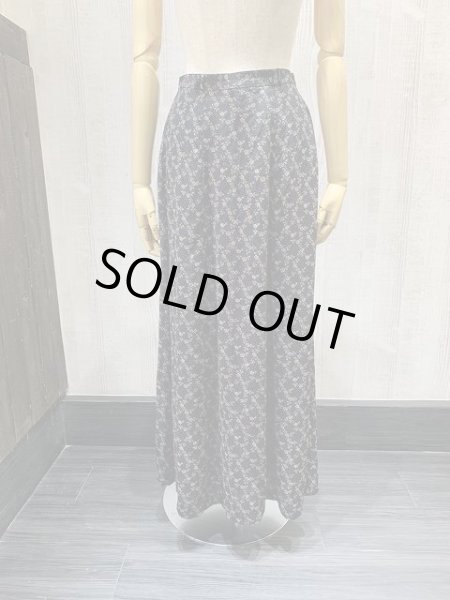 画像3: USA製 80〜90s DRAMATIC Expressions 小花 ドット 柄 ゴムウエスト フレア ロング マキシ スカート シンプル ナチュラル (3)