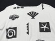 画像11: 90s M.MAC 幾何学模様 象形文字 ボートネック スリット入り  八分袖 七分袖 Tシャツ ユニセックス 男女兼用 (11)