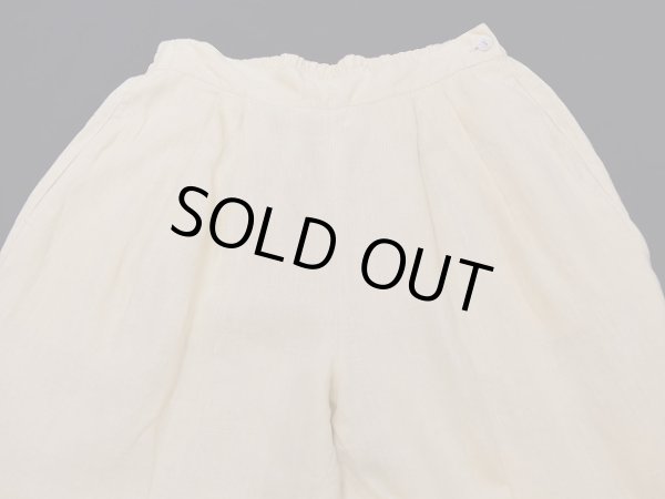 画像4: 90s Paul Reid クリームイエロー 2タック テーパード ユニセックス リネン パンツ イージーパンツ  スラックス (4)