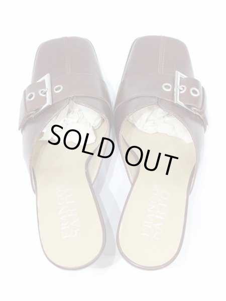 画像2: FRANCO SARTO スクエアトゥ デザイン ベルト ヒール サンダル　ハイヒール  (2)