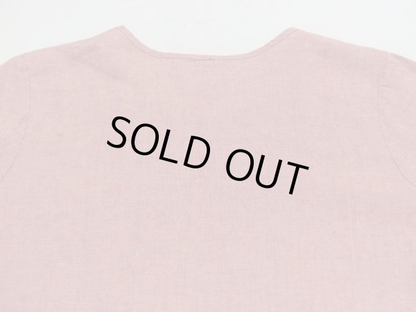 画像11: リトアニア製 90s FLAX リネン プルオーバー スモック 半袖 シャツ Tシャツ ユニセックス (11)