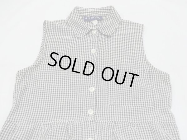 画像7: USA製 80s J.G HOOK オープンカラー 前開き ギンガムチェック ロング ベスト ノースリーブ  ワンピース (7)