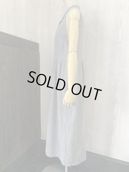 画像4: USA製 80s J.G HOOK オープンカラー 前開き ギンガムチェック ロング ベスト ノースリーブ  ワンピース (4)