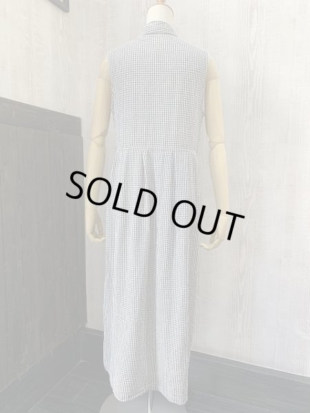 画像5: USA製 80s J.G HOOK オープンカラー 前開き ギンガムチェック ロング ベスト ノースリーブ  ワンピース (5)